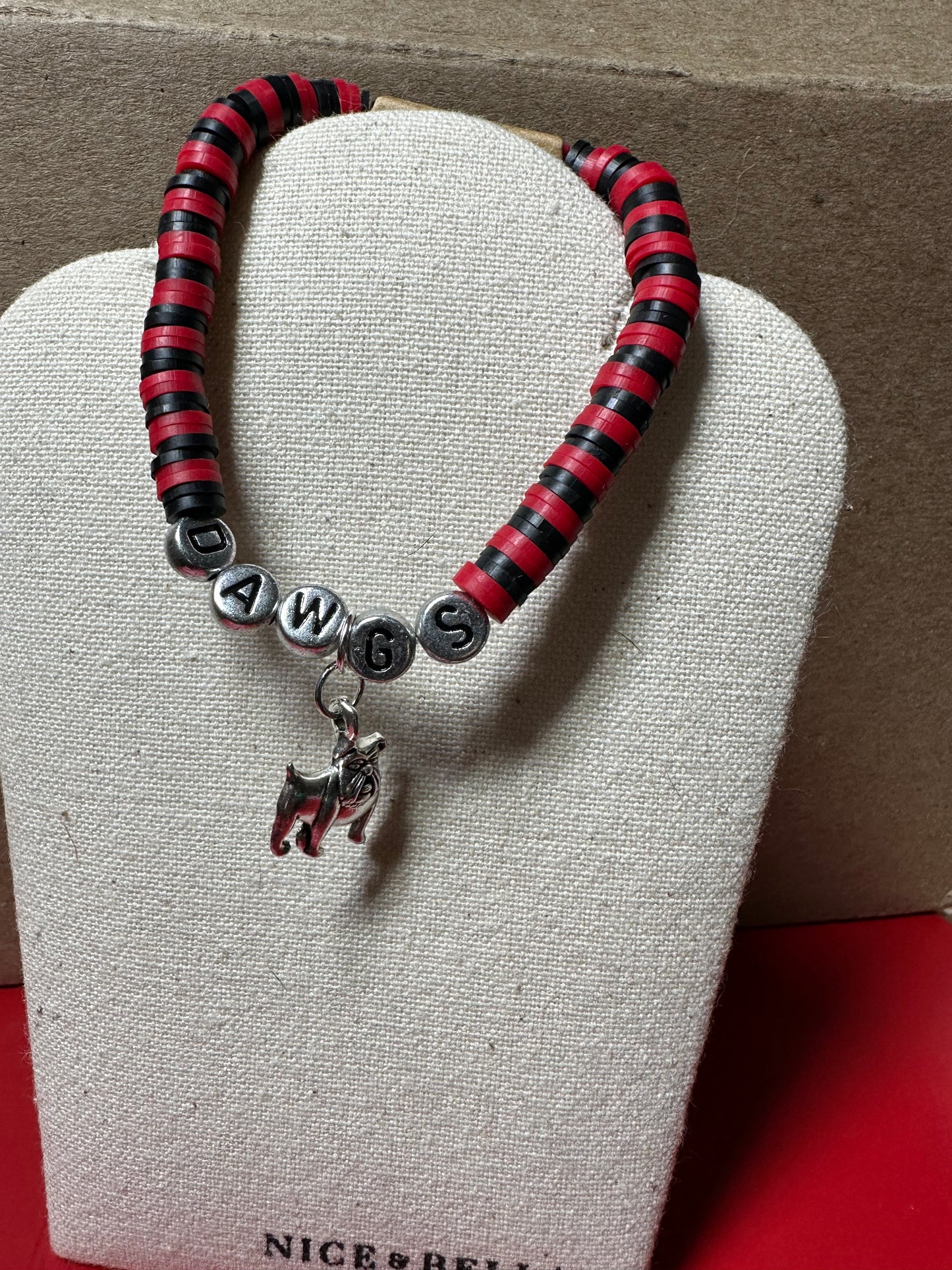 Georgia Bulldog bracelet with charm